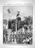 Old Antique Print 1910 Statue General San Martin Argentine Strauss Lehar 20th