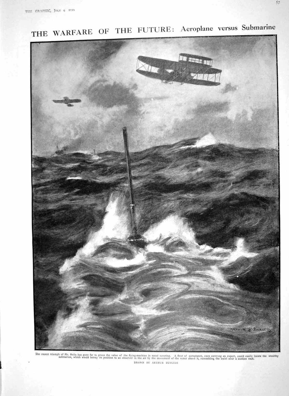 Old Antique Print 1910 Aeroplane Submarine War Rolls Sokols Prague Drill 20th