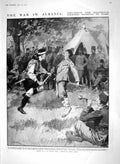 Original Old Antique Print 1910 War Albania Siers Camp Life Guards London Horse