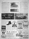 Old Antique Print 1910 Motor Car Rover Lion Peugeot Knight Daimler Guns 20th