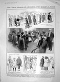 Old Antique Print 1910 Christmas Switzerland Winter Ski-Running Norway 20th