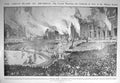Original Old Antique Print 1910 Fire Blaze Brussels Building Gaillard 20th