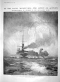 Old Antique Print 1910 Squadron-Firing War Ships Devonshire Samurai Sword 20th