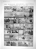 Old Antique Print 1910 Radical Pilgrim Cartoon Metchnikokk Bacteriologist 20th