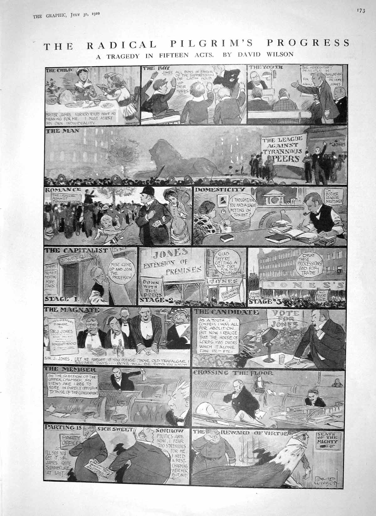 Old Antique Print 1910 Radical Pilgrim Cartoon Metchnikokk Bacteriologist 20th