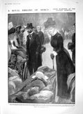 Old Antique Print 1910 King Princess Mary London Hospital Cowes Brig Ayr 20th