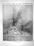 Original Old Antique Print 1910 Dreadnought War Ship Malay Guides Bisley Hague