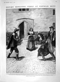 Original Old Antique Print 1910 Ightham Mote Duel Thorndike Woodland Pool Lady