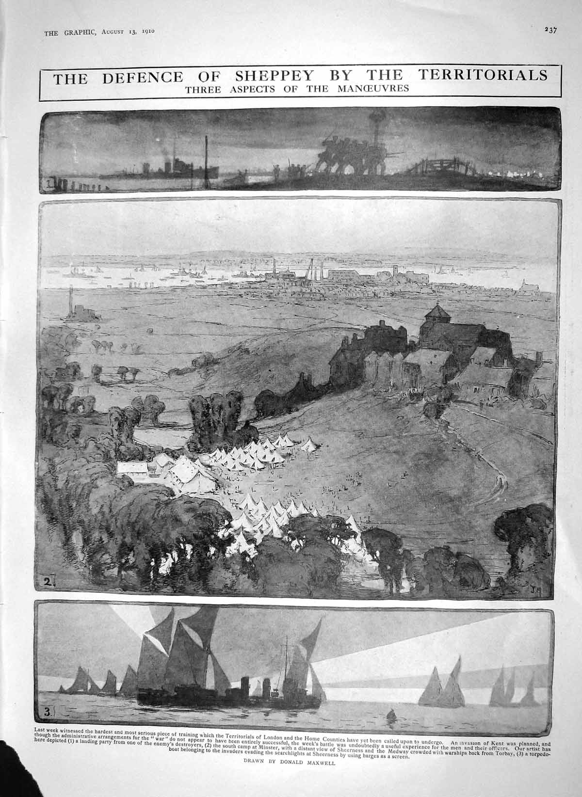 Old Antique Print 1910 Sheppey Territorials Army Trafalgar Square Nelson 20th