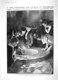 Old Antique Print 1910 Tourists Winchester Saxon Well Brass Band Gurkha 20th