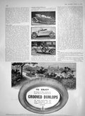 Original Old Antique Print 1910 Straker-Squire Motor Car Daracq Dunlop Tyres