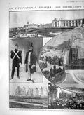 Old Antique Print 1910 Brussels Universal Exhibition Building Destruction 20th