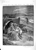 Old Antique Print 1910 Holiday Weather Rain Wind Beach Southend Blackpool 20th