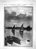 Old Antique Print 1910 Barcelona Yahcts Boats Baptism Barnstaple Catholic 20th
