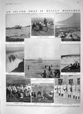 Old Antique Print 1910 Iceland Reykjavik Hot Springs Videy Tramway Taxi 20th
