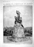 Old Antique Print 1910 Copenhagen Monument Niels Finsen Torpedo Boat War 20th