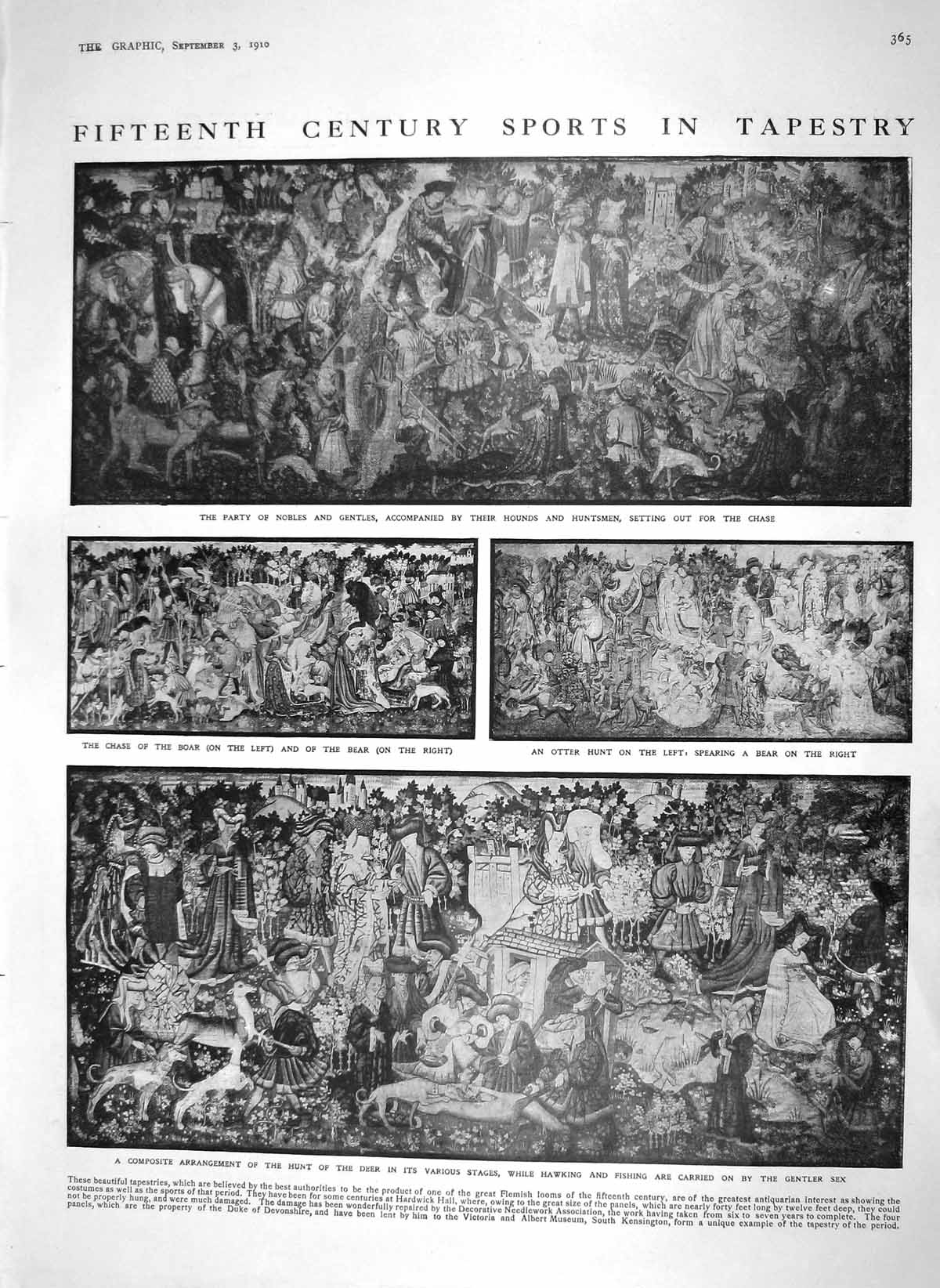 Old Antique Print 1910 Tapestry Sport Moleskin Mystic Mole Morrell Plan 20th