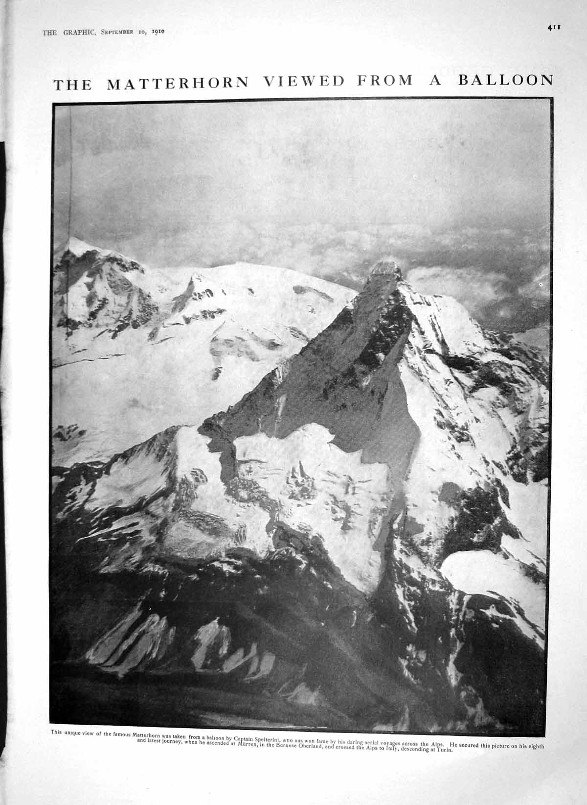 Original Old Antique Print 1910 Matterhorn Mountain Spelterini Salters Norwood