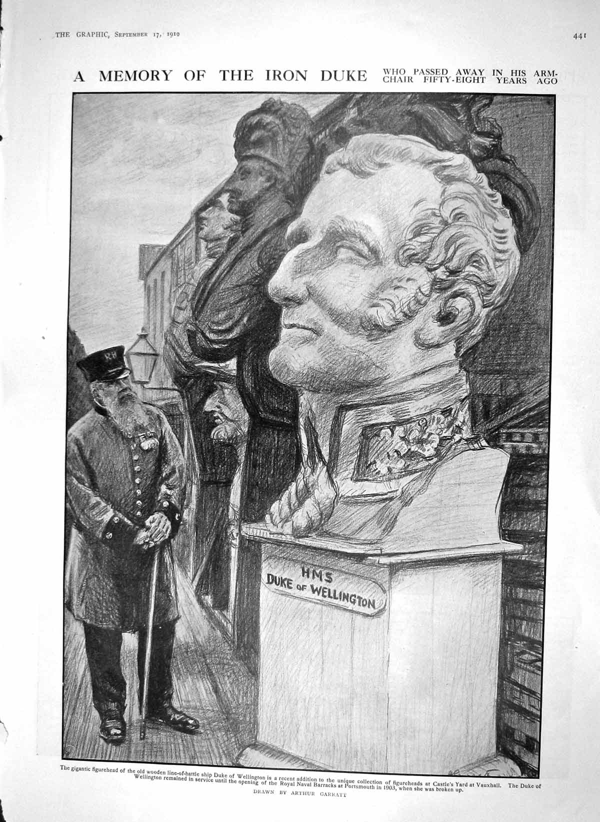 Old Antique Print 1910 Statue Duke Wellington Vauxhall Archaeology Celtic 20th