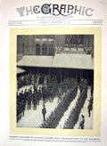Original Old Antique Print 1910 Scene London Canada Siers Guildhall Rifles Army