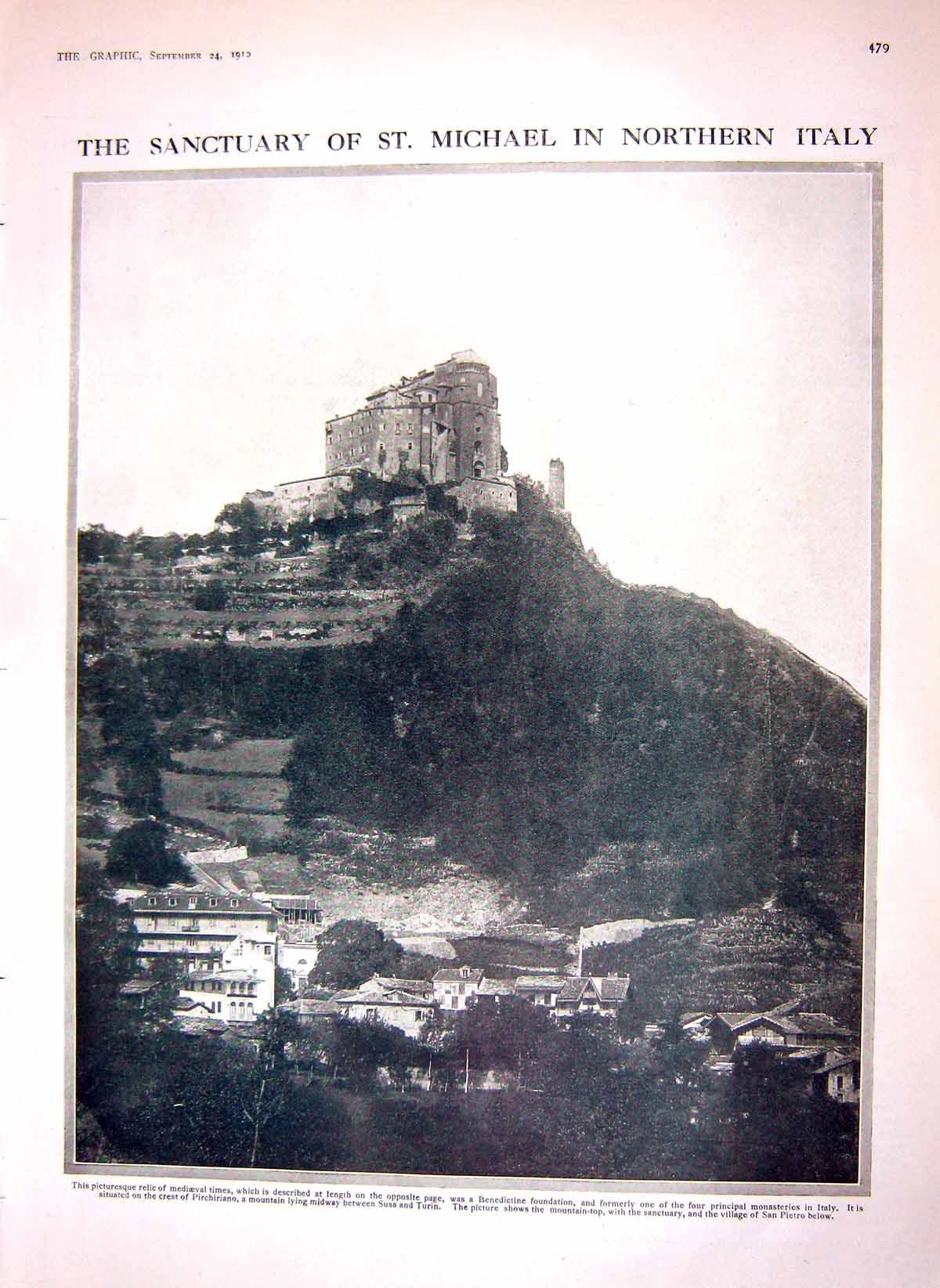 Original Old Antique Print 1910 Sanctuary Michael Italy Lord Roberts Chelsea