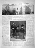 Old Antique Print 1910 Ship La France King Queen Princess May Japan Ito 20th