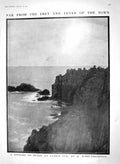 Old Antique Print 1910 View Land'S End Cornwall Hair Fashion Photographs 20th