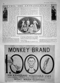 Original Old Antique Print 1910 Dairy Show Milking Chancellor Laura Rose Monkey