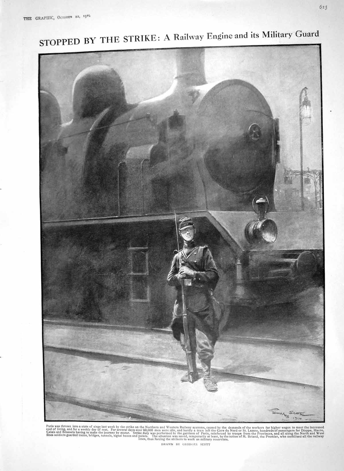 Old Antique Print 1910 Railway Engine Guard Train Portugal Necessidades 20th