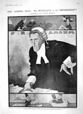 Original Old Antique Print 1910 House Commons Fantasy Smith Redoutable Ship War