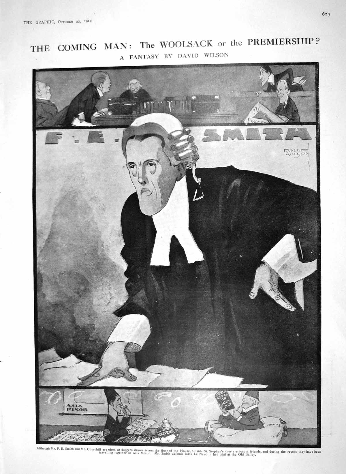 Original Old Antique Print 1910 House Commons Fantasy Smith Redoutable Ship War
