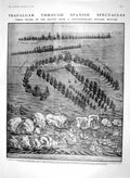 Original Old Antique Print 1910 Spain War Ship Santa Anna Victoria Wood Norton