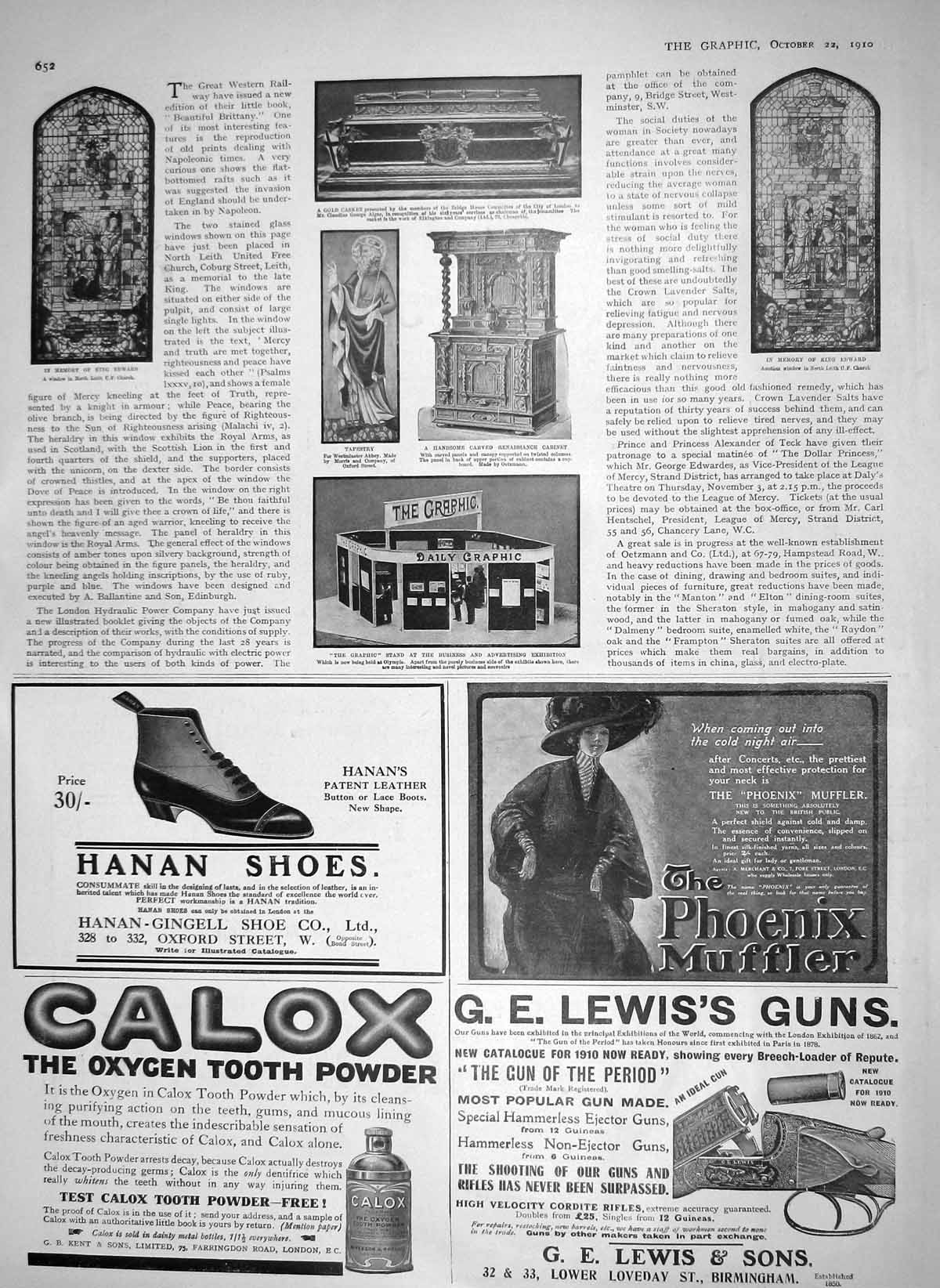 Old Antique Print 1910 Memorial Window King Edward Tapestry Graphic Stand 20th