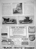 Old Antique Print 1910 Motor Car Peugeot Maudslay Cadillac Scotch Whisky 20th