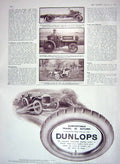 Old Antique Print 1910 Dunlop Tyre Omnibus Fire-Engine Mullick Calcutta 20th