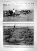 Original Old Antique Print 1910 Farming BloemhOxen Plough Hitherto Navy Ship