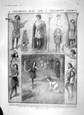 Old Antique Print 1910 Children Charity Theatre Renouard Exhibition Art 20th