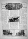 Old Antique Print 1910 Motor Car Show Olympia Lancia Morgan Straker Vinot 20th