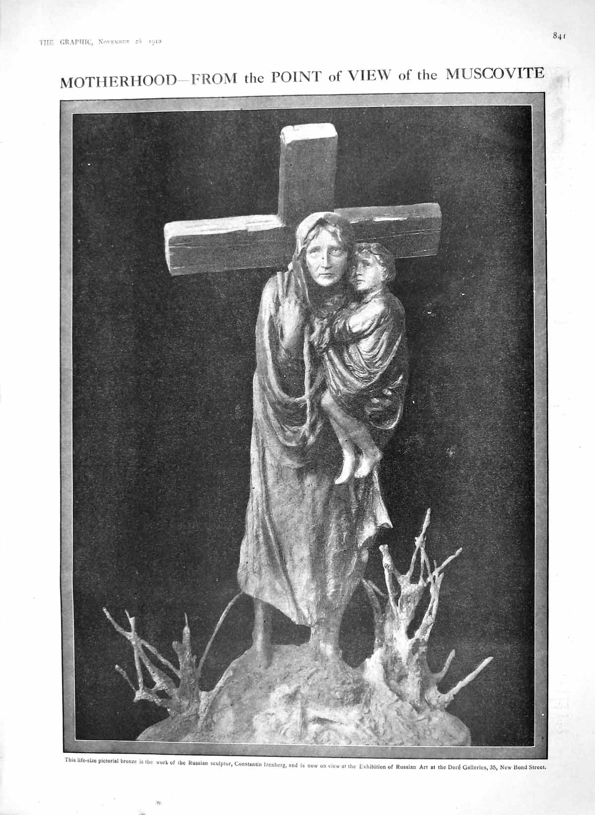 Old Antique Print 1910 Bronze Izenberg Muscovite Camera Stufy Lady Hoppe 20th
