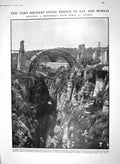 Original Old Antique Print 1910 Stone Bridge Rhumel River Constantine Algeria