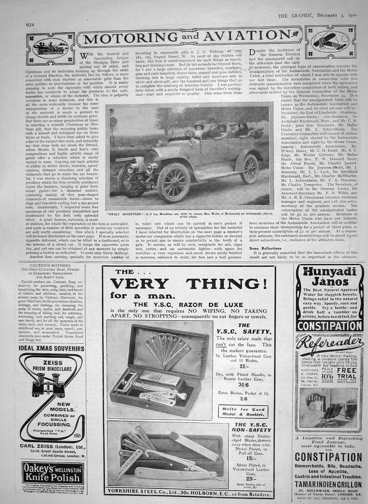 Original Old Antique Print 1910 Maudslay Motor Car Wadd Richmond Surrey Steel