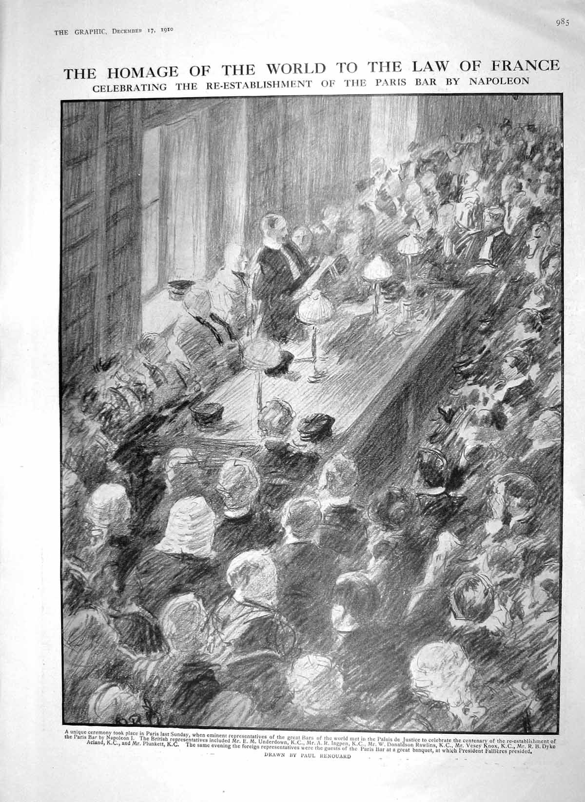 Old Antique Print 1910 Law France Paris Bar Napoleon Lowestoft Sea Ship 20th