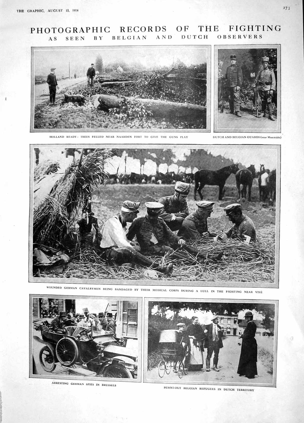 Original Old Antique Print 1914 Holland War German Siers Vise France Altkirch