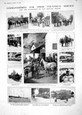 Old Antique Print 1914 War Horses Dragoon Guards Yarborough Women Nurse 20th
