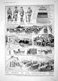 Original Old Antique Print 1914 War Army Siers Food Cattle Train Women Joan Arc