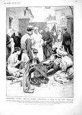 Original Old Antique Print 1914 Belgian Women War Siers Nurse Rhine Germany Map