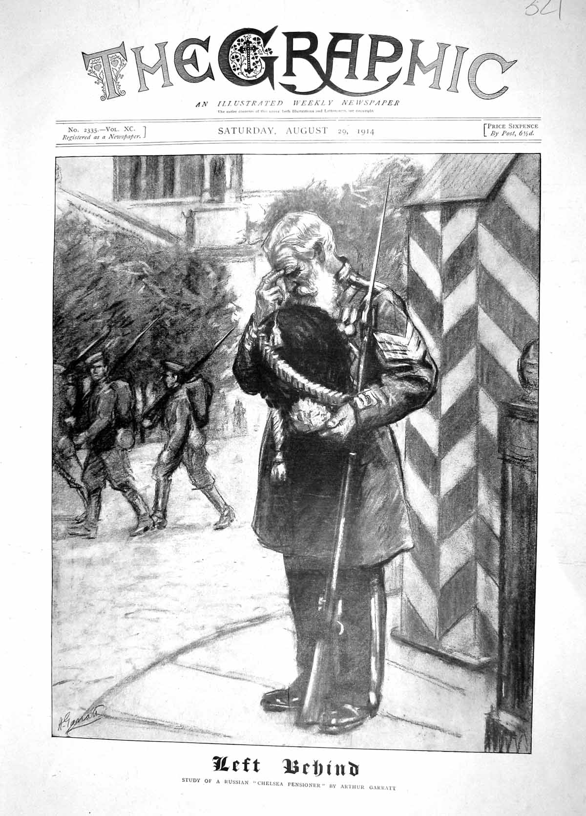 Original Old Antique Print 1914 Portrait Russian Chelsea Pensioner Siers War