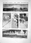 Original Old Antique Print 1914 Belgium Namur Waterloo Brussels Refugees Me 20th