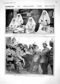 Old Antique Print 1914 Red Cross Hospital Augustine Convent Army Belgium 20th