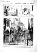 Original Old Antique Print 1914 Antwerp Zeppelin Bomb British Marines Ost 20th